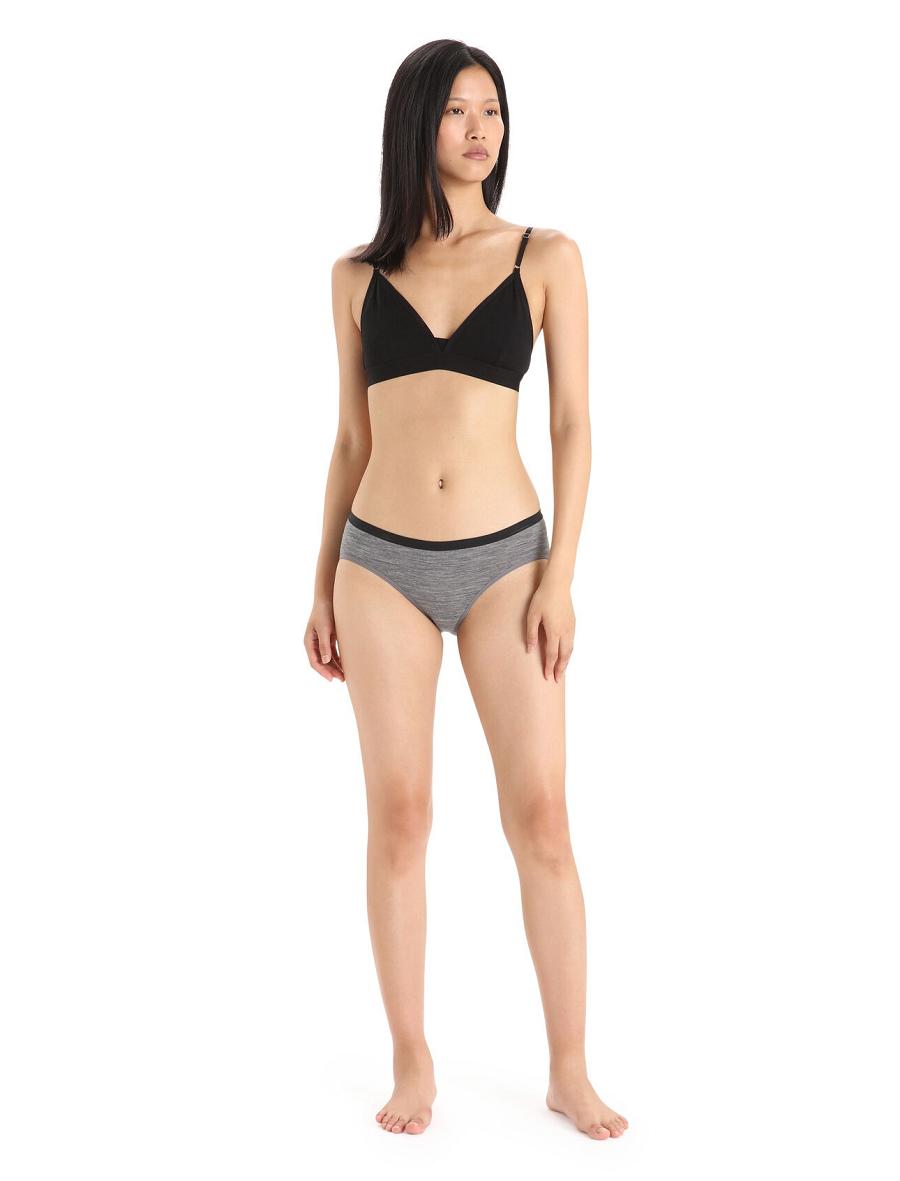 Women's Icebreaker Merino Siren Hipkini Briefs Underwear Gritstone Heather | CA 1219LISH